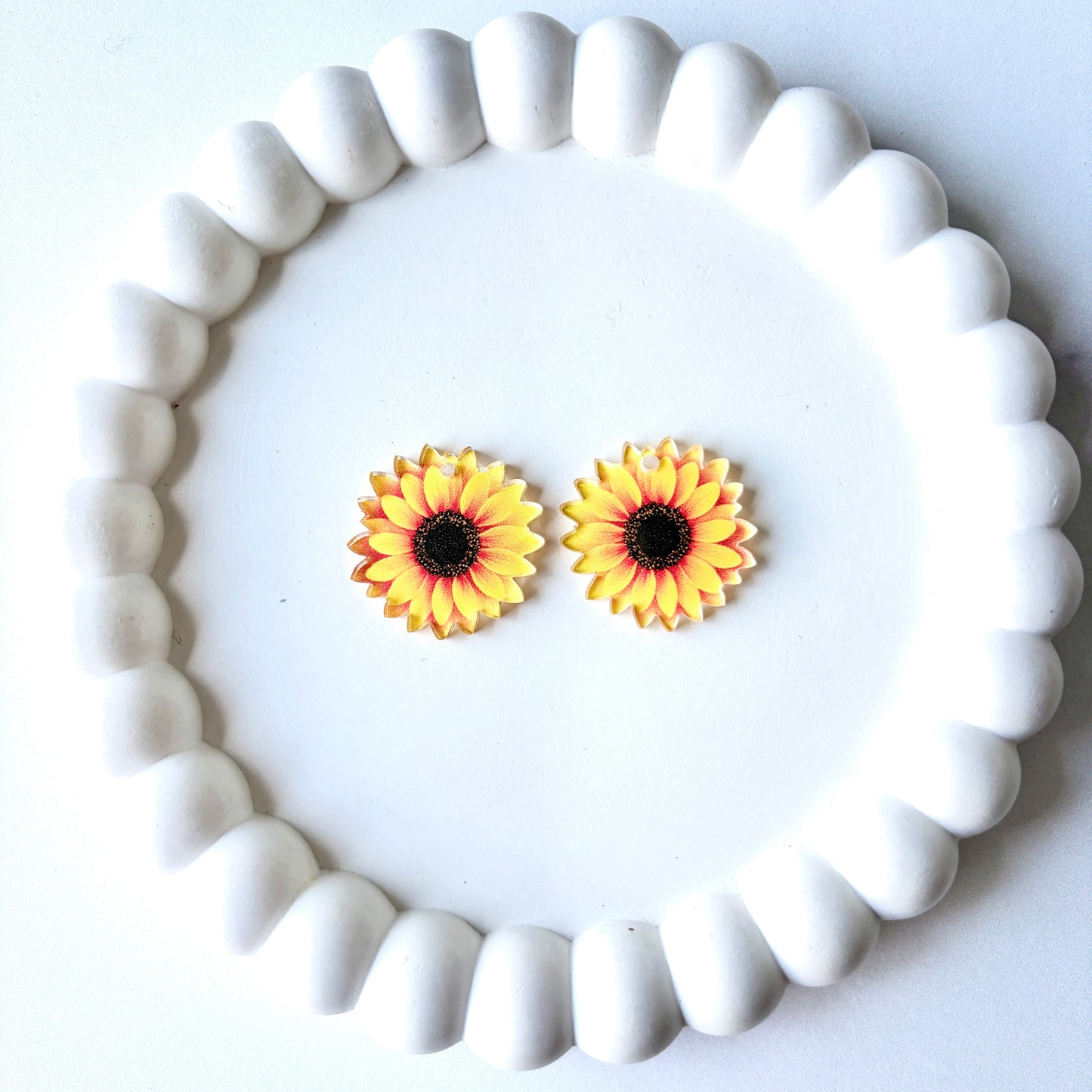 Petite Sunflower Earring Blank (1 Pair), Acrylic Print & Cut, Laser Blank #56