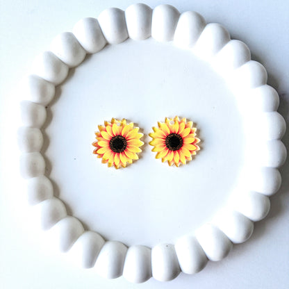Petite Sunflower Earring Blank (1 Pair), Acrylic Print & Cut, Laser Blank #56