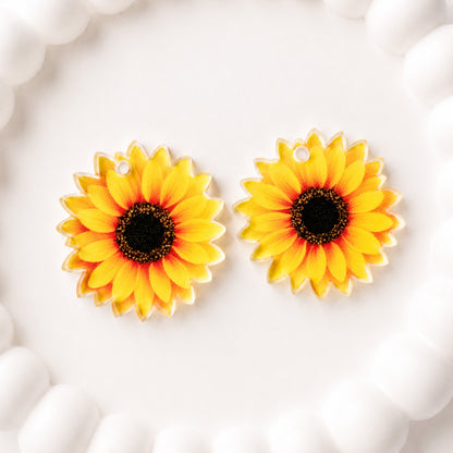 Petite Sunflower Earring Blank (1 Pair), Acrylic Print & Cut, Laser Blank #56