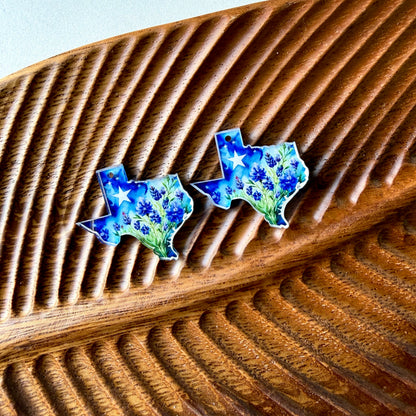 Texas Bluebonnet Earring Blank (1 Pair), Acrylic Print & Cut, Laser Blank #58