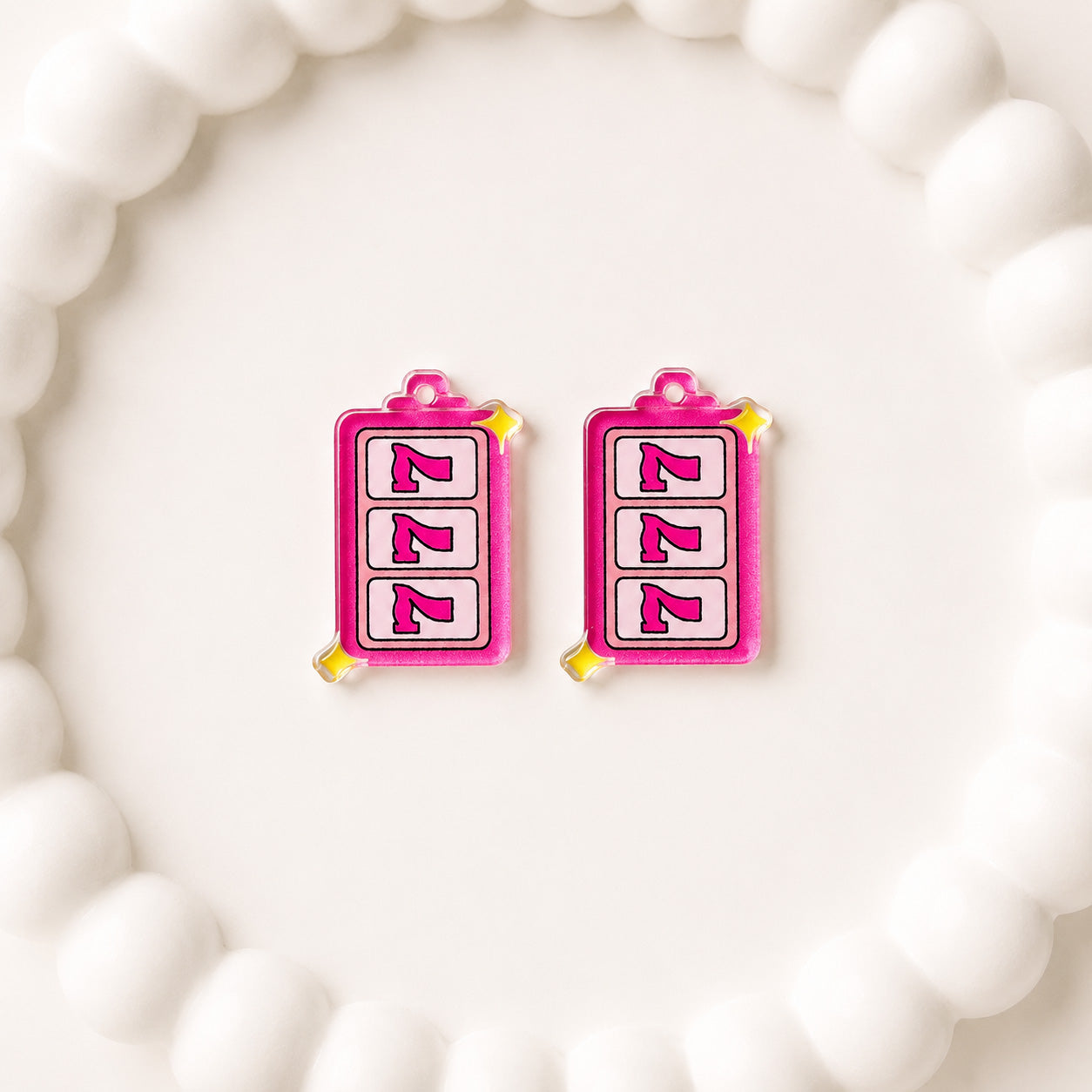 Petite Pink High Roller Earring Blank (1 Pair), Acrylic Print & Cut, Laser Blank #61