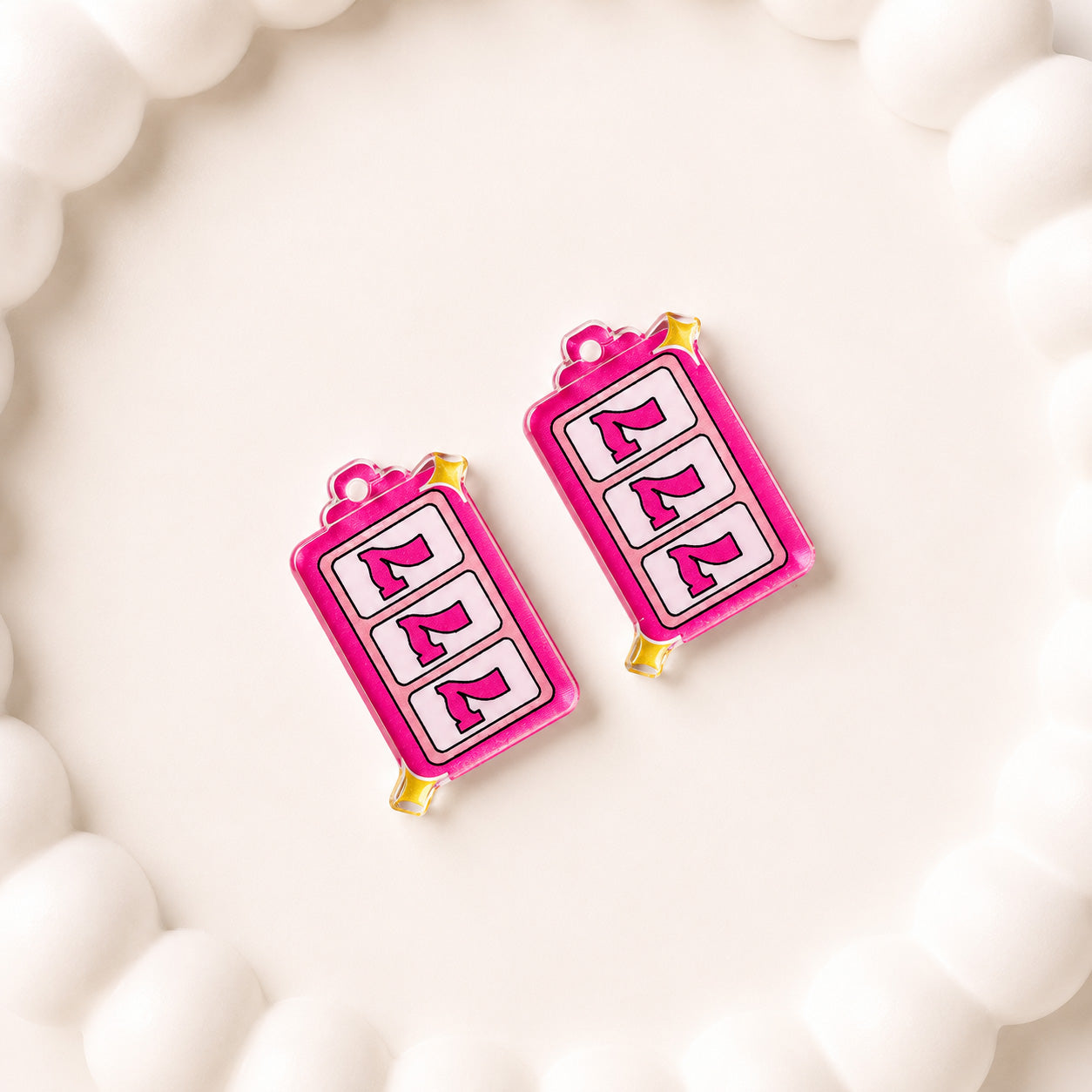 Petite Pink High Roller Earring Blank (1 Pair), Acrylic Print & Cut, Laser Blank #61