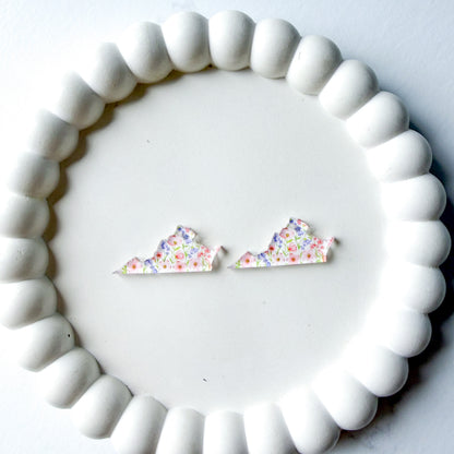 Virginia Dogwood Earring Blank (1 Pair), Acrylic Print & Cut, Laser Blank #59