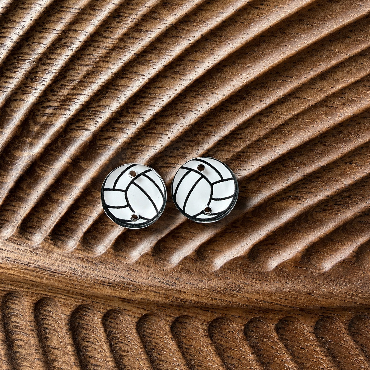 Volleyball Two-Hole Connector Blank (5 Pairs), Acrylic Print & Cut, Laser Blank #45