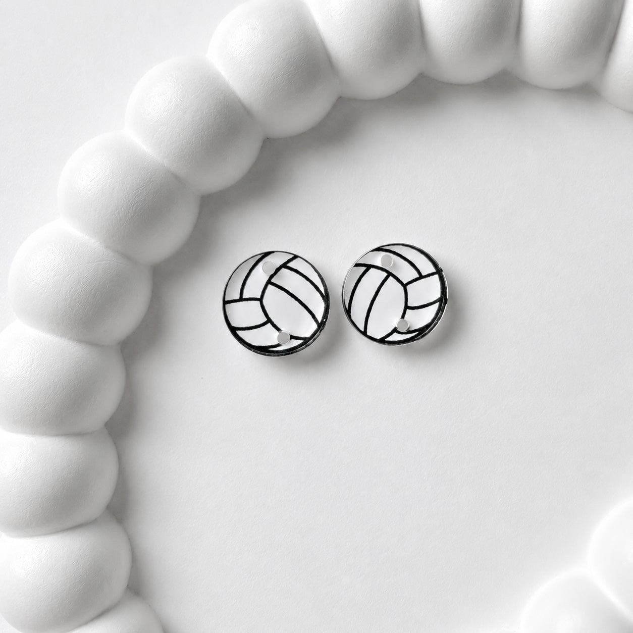 Volleyball Two-Hole Connector Blank (5 Pairs), Acrylic Print & Cut, Laser Blank #45