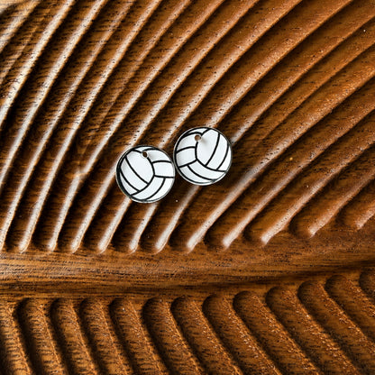 Volleyball One-Hole Stud Connector Blank (5 Pairs), Acrylic Print & Cut, Laser Blank #41