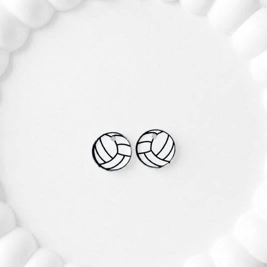 Volleyball One-Hole Stud Connector Blank (5 Pairs), Acrylic Print & Cut, Laser Blank #41