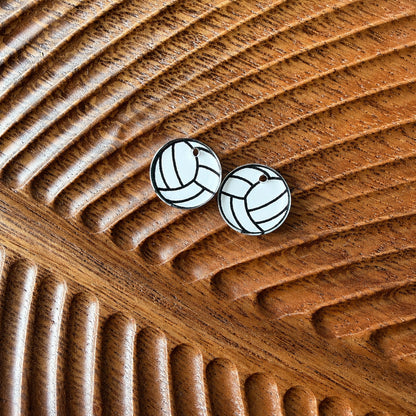 Volleyball One-Hole Stud Connector Blank (5 Pairs), Acrylic Print & Cut, Laser Blank #41