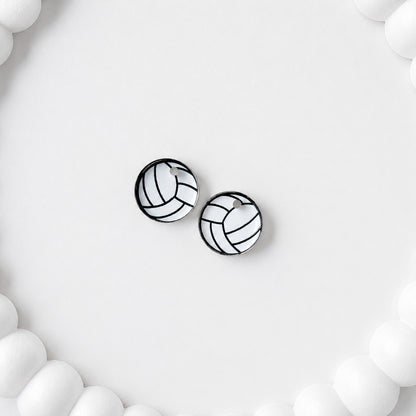 Volleyball One-Hole Stud Connector Blank (5 Pairs), Acrylic Print & Cut, Laser Blank #41
